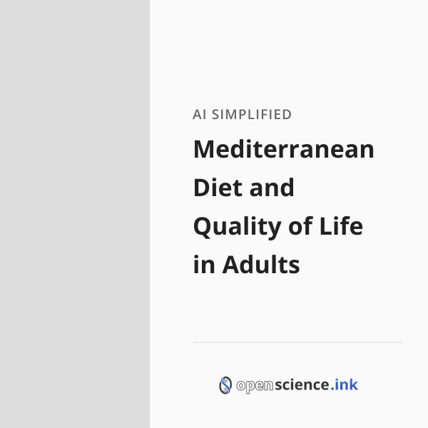 Mediterranean Diet and Quality of Life in Adults | studies, simplified