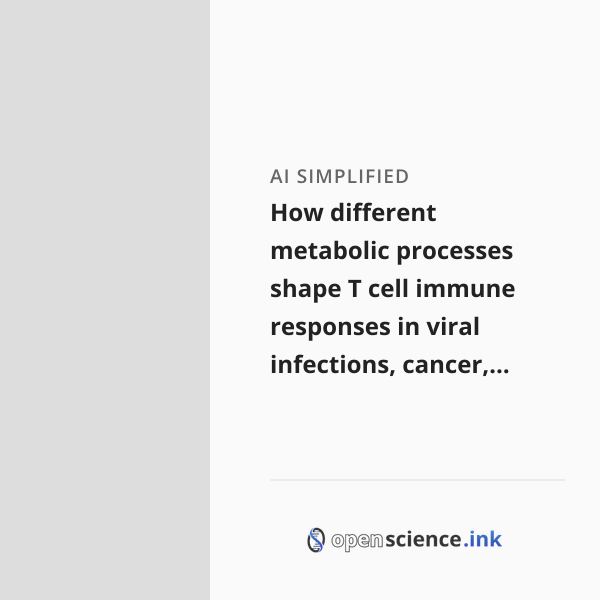 How different metabolic processes shape T cell immune responses in ...