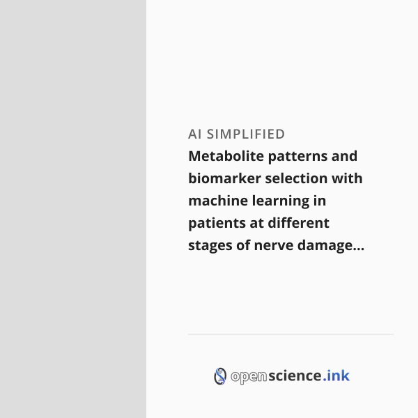 Peripharl Pattern Metabolite patterns and biomarker selection with machine learning in ...