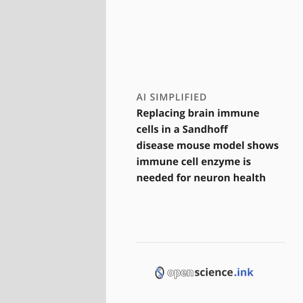 Replacing brain immune cells in a Sandhoff disease mouse model shows ...