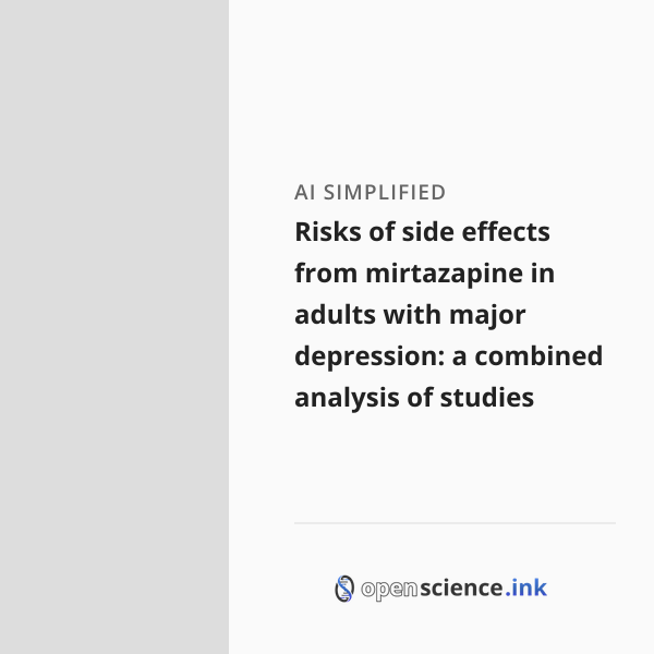 Risks of side effects from mirtazapine in adults with major depression ...