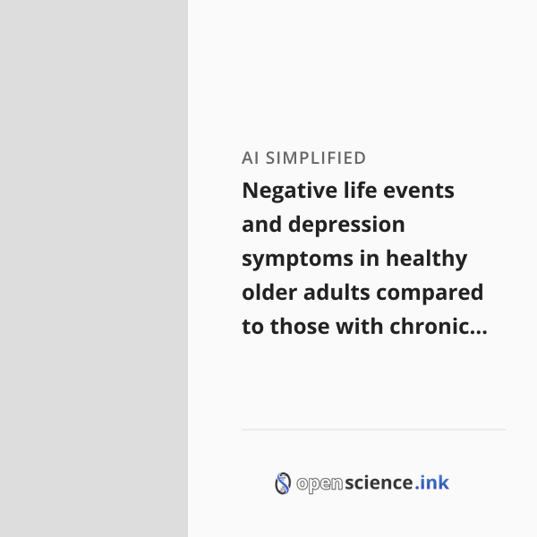 Negative life events and depression symptoms in healthy older adults ...