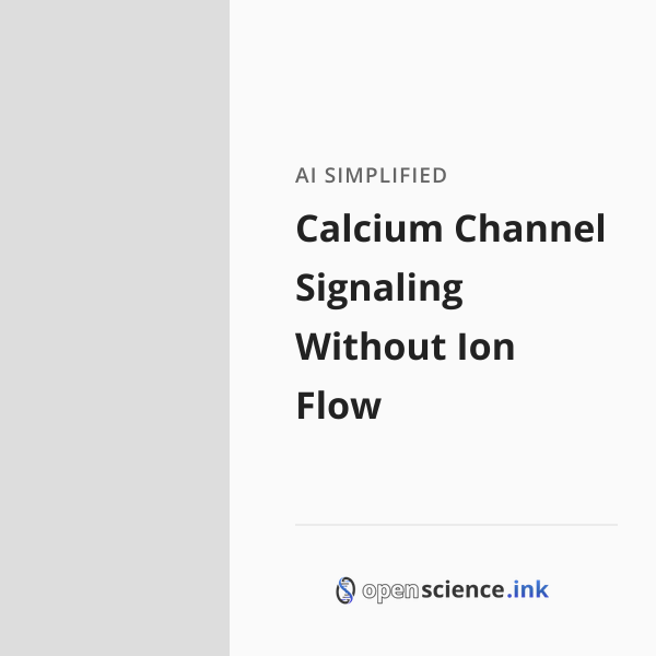 Calcium Channel Signaling Without Ion Flow | studies, simplified