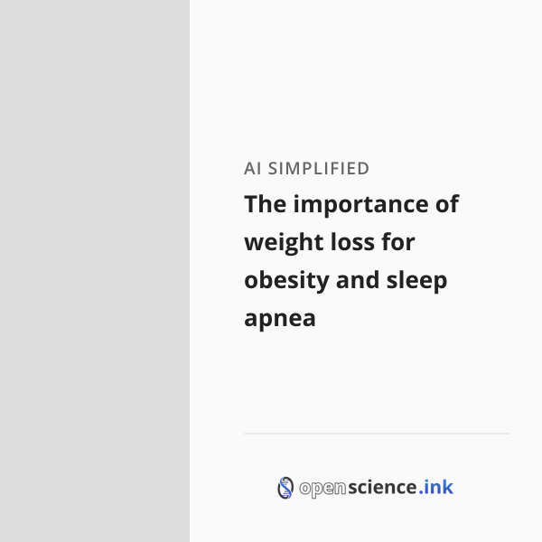 The importance of weight loss for obesity and sleep apnea | studies ...