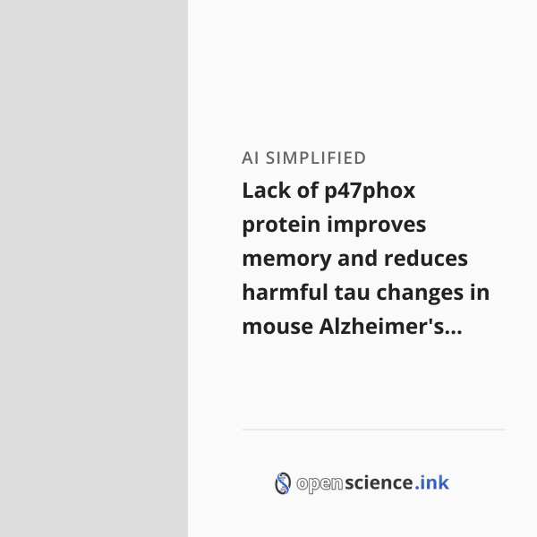 Lack of p47phox protein improves memory and reduces harmful tau changes ...