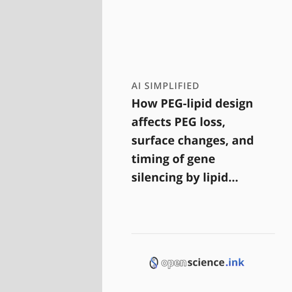 How PEG-lipid design affects PEG loss, surface changes, and timing of ...