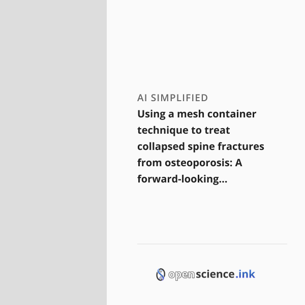 Using a mesh container technique to treat collapsed spine fractures ...