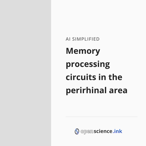 Memory processing circuits in the perirhinal area | studies, simplified