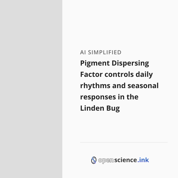Pigment Dispersing Factor controls daily rhythms and seasonal responses ...
