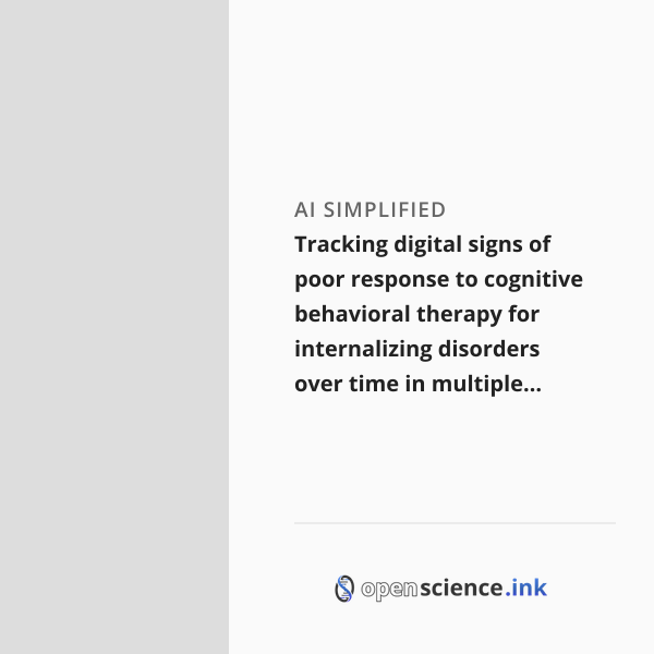 Tracking digital signs of poor response to cognitive behavioral therapy ...