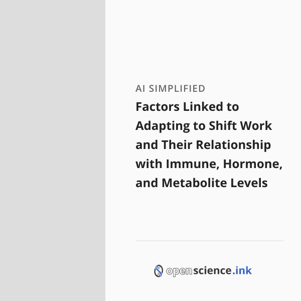 Factors Linked to Adapting to Shift Work and Their Relationship with ...