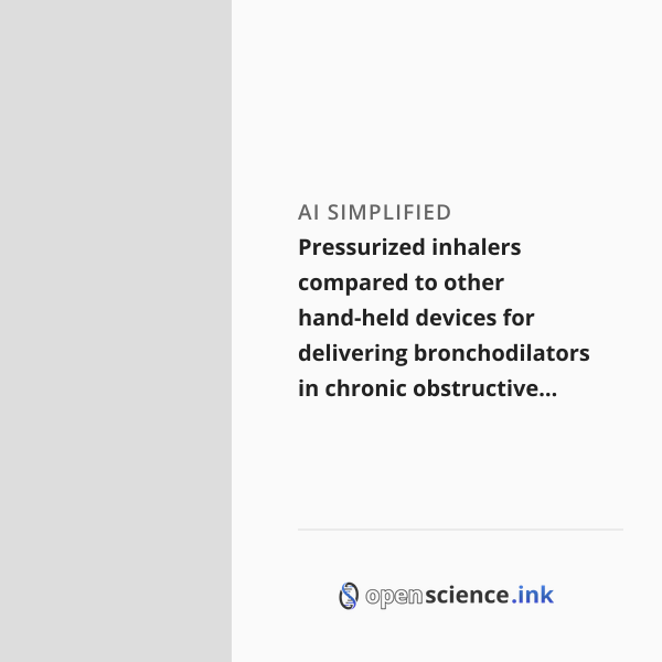 Improved Device Inhaler Pressurized inhalers compared to other hand-held devices for delivering ...
