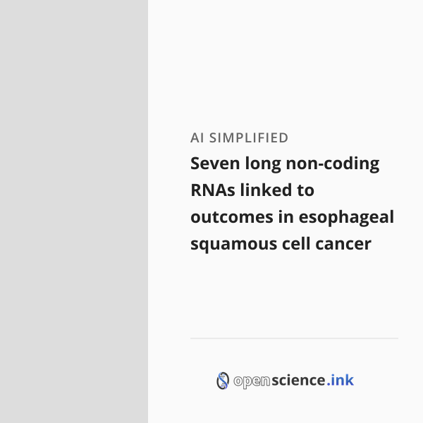 Seven long non-coding RNAs linked to outcomes in esophageal squamous ...
