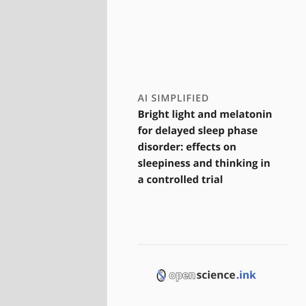 Bright light and melatonin for delayed sleep phase disorder: effects on ...