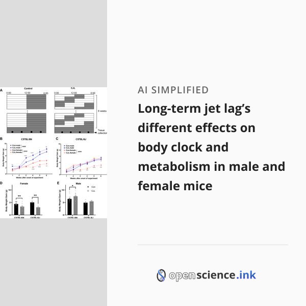 Long-term jet lag’s different effects on body clock and metabolism in ...