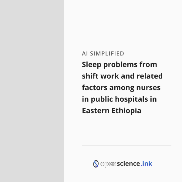 Sleep problems from shift work and related factors among nurses in ...