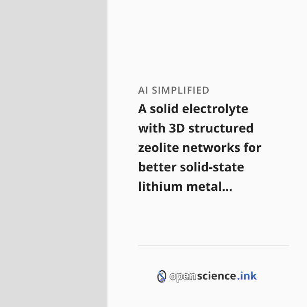 A solid electrolyte with 3D structured zeolite networks for better ...
