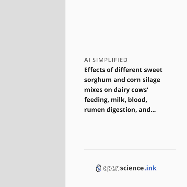Effects of different sweet sorghum and corn silage mixes on dairy cows ...