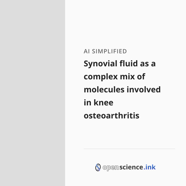 Synovial fluid as a complex mix of molecules involved in knee ...