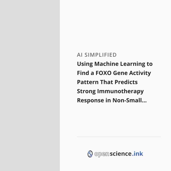 Using Machine Learning to Find a FOXO Gene Activity Pattern That ...