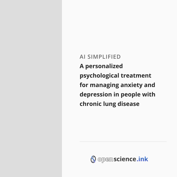 A personalized psychological treatment for managing anxiety and ...