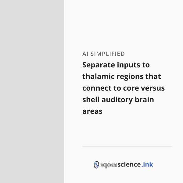 Separate inputs to thalamic regions that connect to core versus shell ...
