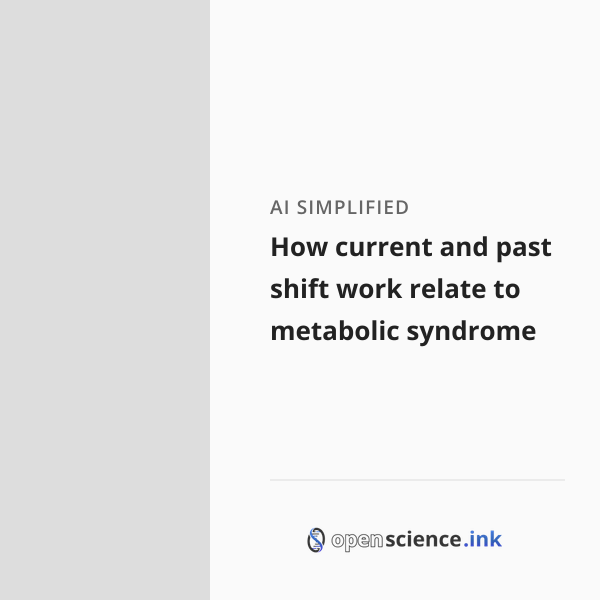 How current and past shift work relate to metabolic syndrome | studies ...