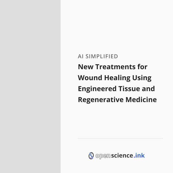 New Treatments for Wound Healing Using Engineered Tissue and ...