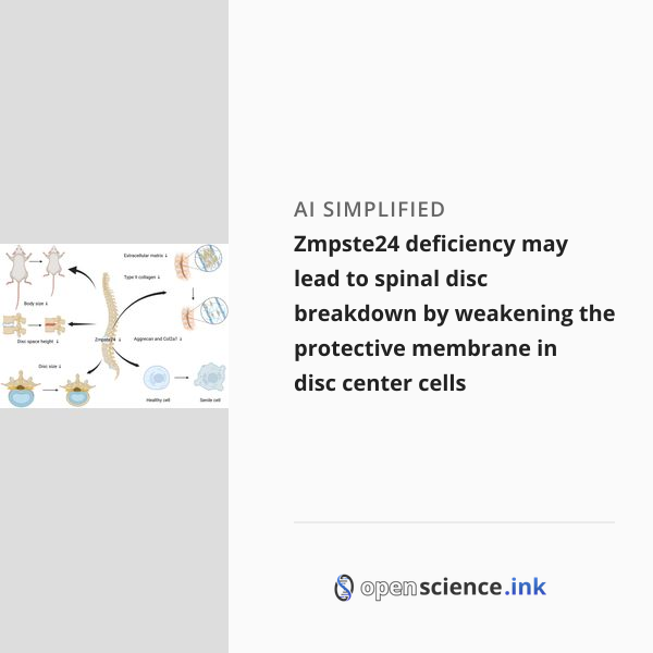 Center Disc Zmpste24 deficiency may lead to spinal disc breakdown by weakening the ...